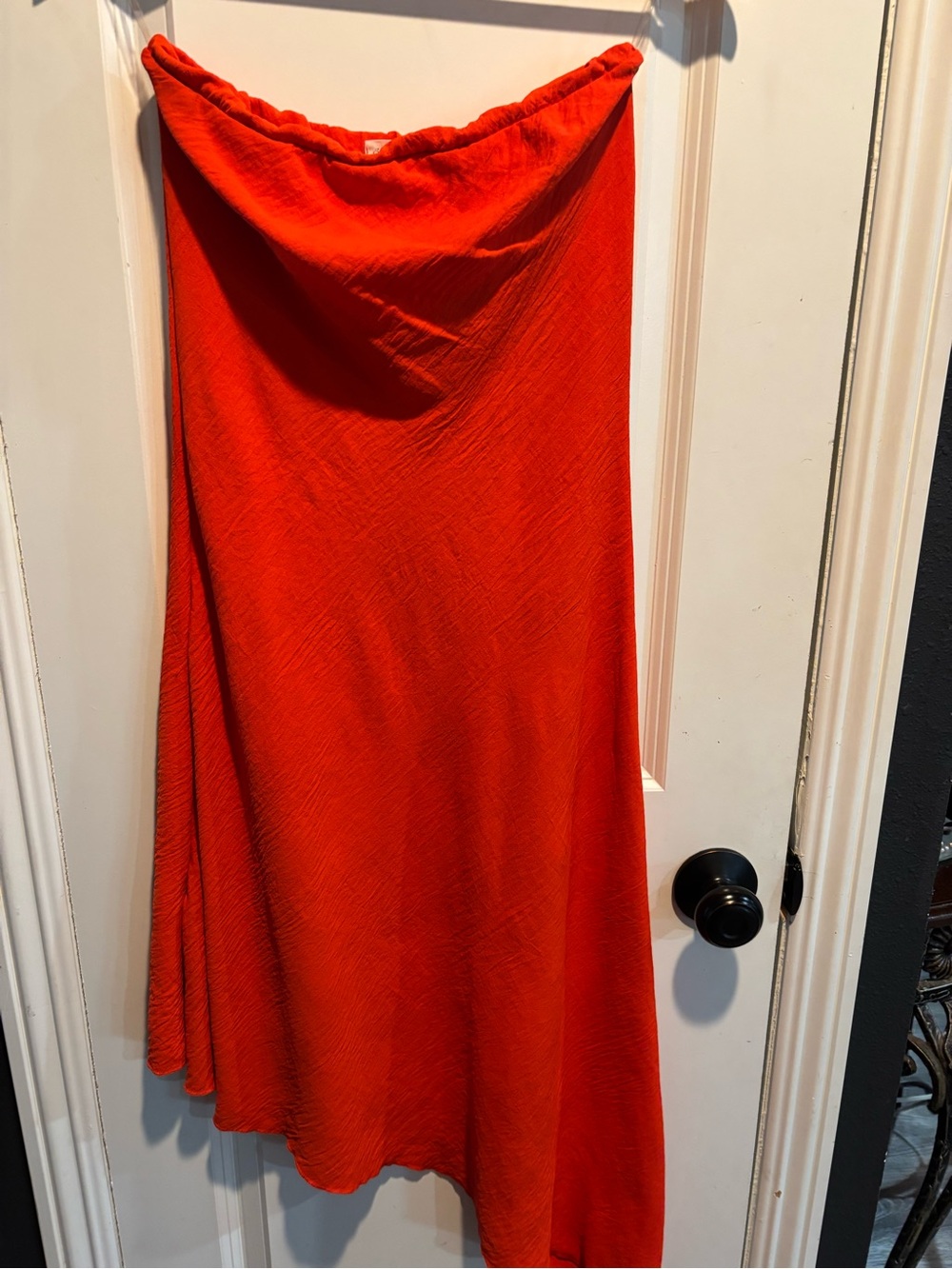 See You Monday Vibrant Blood Orange Asymmetrical Dress